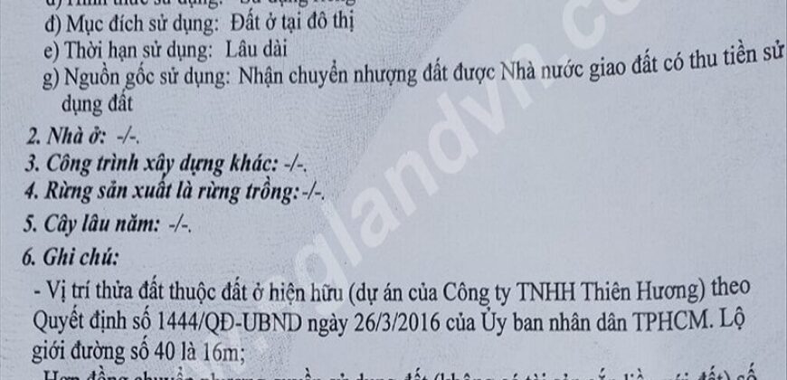 Bán đất Biệt thự Thảo Điền