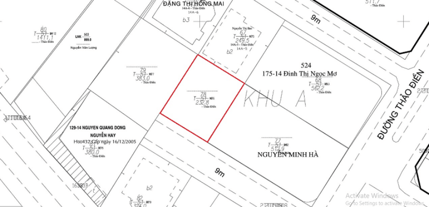 Bán đất khu biệt thự Fideco Thảo Điền