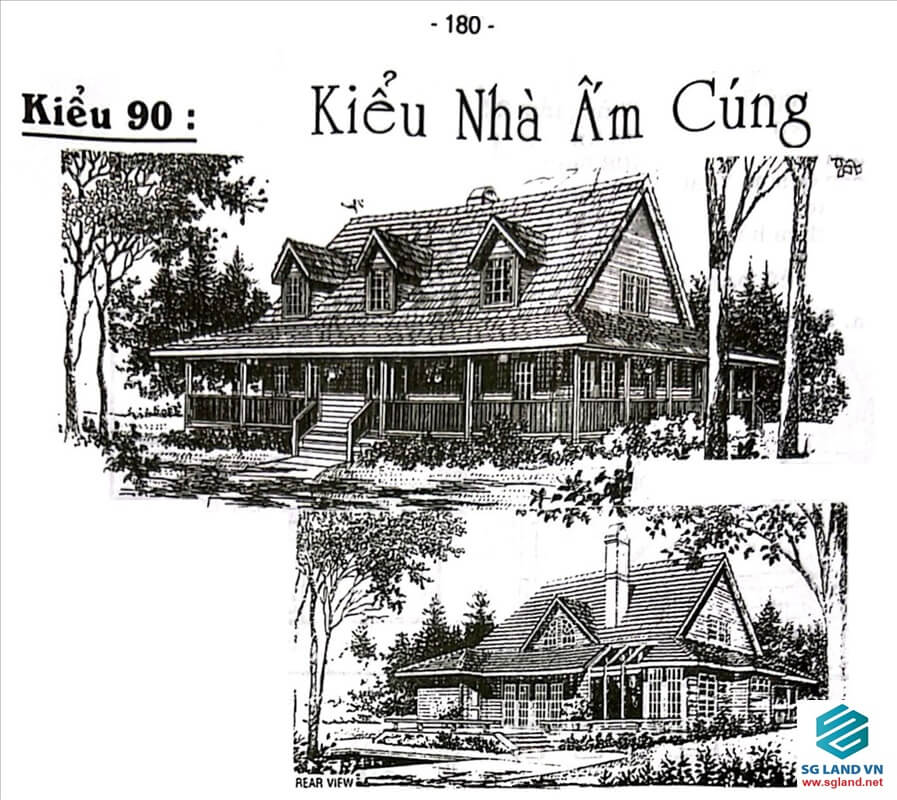 Mẫu nhà vườn đẹp ở nông thôn 359 Nhà phong cách châu Âu đơn giản