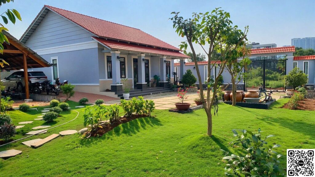 Bán biệt thự ven sông Giồng Ông Tố 24,5x39m, giá 130 tỷ 7 Góc nhìn sân sau và không gian mặt sông phía sau biệt thự